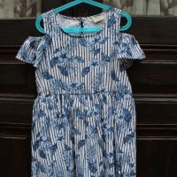 Лятна ленена рокля в синьо LC Waikiki / размер 128-134/8-9г., снимка 1 - Детски рокли и поли - 37166152