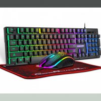 Комплект RGB клавиатура + мишка + пад T-Wolf TF31, снимка 2 - Клавиатури и мишки - 37584818