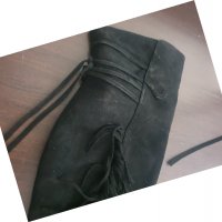 Велурени чизми с ресни , снимка 3 - Дамски ботуши - 28030499