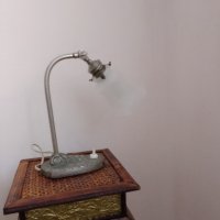 Настолна лампа от стъкло и метал, Австро-Унгария, началото на 20-ти век, снимка 8 - Настолни лампи - 43100483