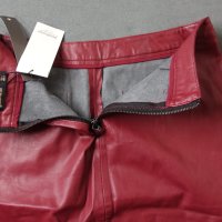 Stradivarius UK 8 (S) нова кожена пола в бордо цвят, снимка 6 - Поли - 43440040