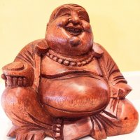 Масивна дървена фигура Буда, подарък сувенир декорация, ръчна изработка, снимка 2 - Декорация за дома - 32413860