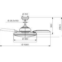 Philips - LED Таванен вентилатор LED/35W/230V 5500/4000/2700K + дистанционно, снимка 7 - Лампи за таван - 43374555