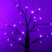 Изкуствено дърво , настолна LED лампа,24 светлини-лилав цвят , снимка 3 - Настолни лампи - 43337594