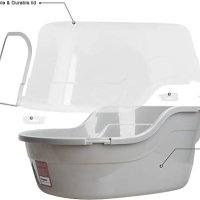 ПРОМОЦИЯ Голяма котешка тоалетна с капак CAT LITTER BOX 5035-F-GREY, снимка 2 - За котки - 37162156