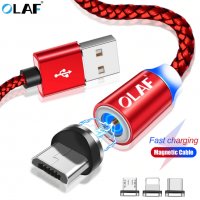  Магнитни зарядни кабели Micro USB тип C iPhone не се оплитат , снимка 5 - USB кабели - 27435156