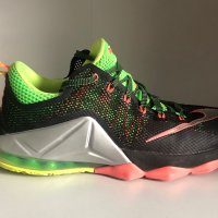 Nike LeBron 12 Low Remix Sneaker sz 10 Black/Metallic Silver-Green 724557-003, снимка 7 - Кецове - 38837819