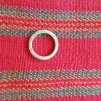 Сребърен пръстен халка с прозрачни камъни, снимка 2 - Пръстени - 44117125