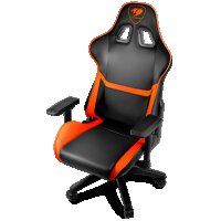 Геймърски стол COUGAR Armor S Ергономичен геймърски стол Черно - оранжев Дишащата PVC кожа, снимка 8 - Столове - 33391541