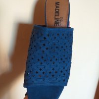 Дам.сандали/чехли-"Madeline"/изк.велур/-№39-цвят-сини. Закупени от Италия., снимка 6 - Сандали - 26229949