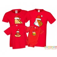 Коледни тениски Пица Бургер Сандвич Pizza Burger, снимка 3 - Тениски - 35072183