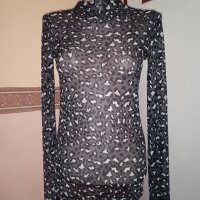 Vila, Тюлена Еластична Блуза, Размер S/М. Код 2156, снимка 1 - Блузи с дълъг ръкав и пуловери - 44068978