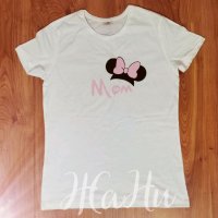 Тениска за МАМА и ТАТЕ за рожден ден на тема Мини Маус, снимка 2 - Други - 35598536