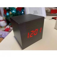 Стилен дървен Часовник под формата на куб/Термометър/Аларма/Дата, снимка 3 - Други - 32289702
