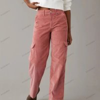Дамски свободен прав панталон от рипсено кадифе в едноцветен цвят, 5цвята - 024, снимка 8 - Панталони - 43415803