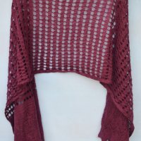 Дамско наметало лилав плетен шал, снимка 1 - Шалове - 33548024