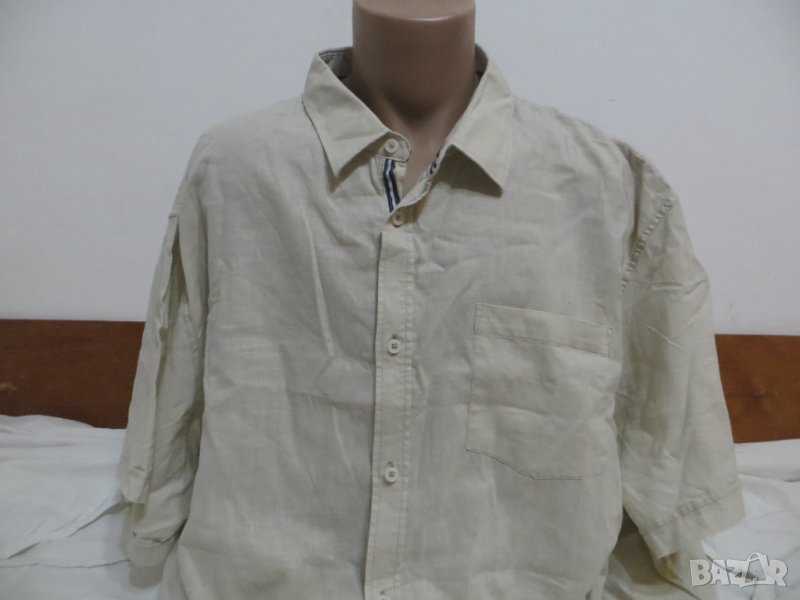 Мъжка риза с къс ръкав от лен Livergy, снимка 1