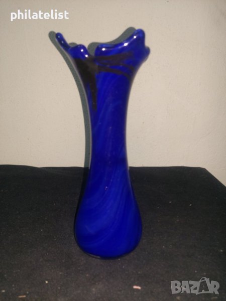 Ваза - Синьо стъкло №4, снимка 1