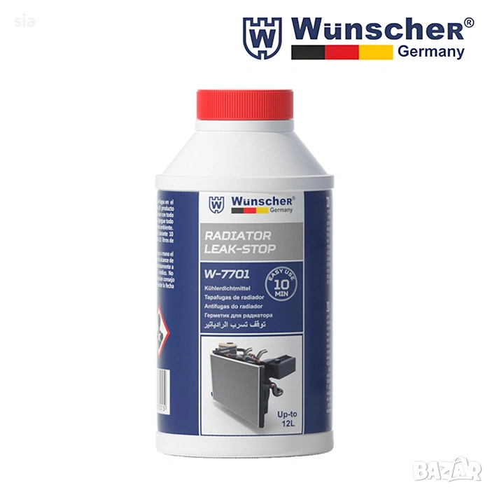 Добавка Стоп теч, за спиране теч в радиатор, WUNSCHER - 325мл, снимка 1