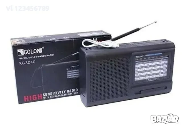 Радиоприемник Golon RX-3040S + соларен панел,BT,USB,TFT, снимка 1