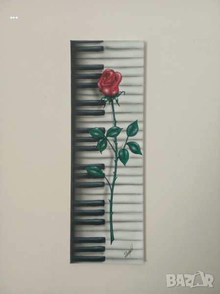 Картина рисувана с акрилни бои на платно канава рамка 60/20/2см , снимка 1