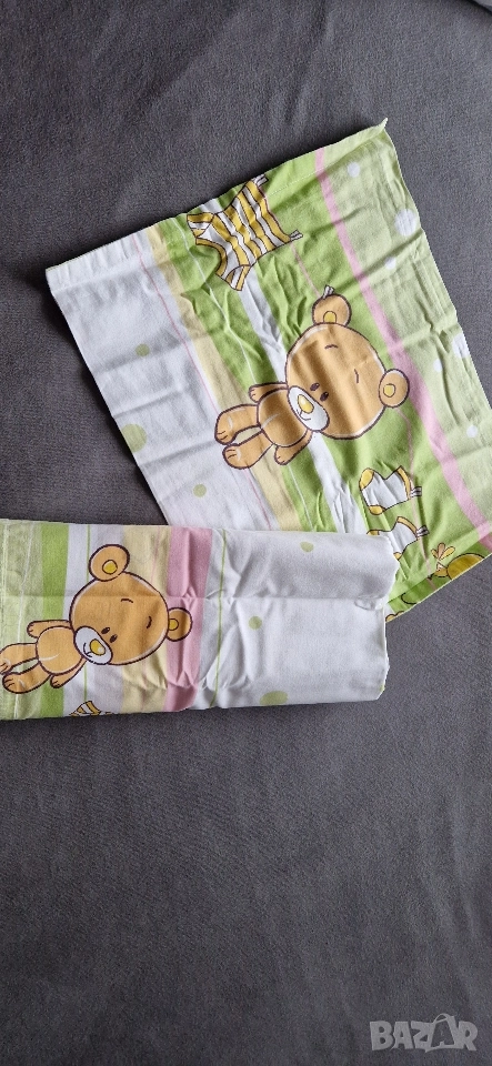 Комплект калъфка и плик за завивка, зелено и розово, памук, нови, снимка 1