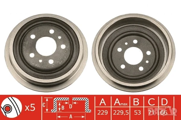Барабан спирачен заден за RENAULT ESPACE III 1.9D/2.0/2.2D 11.96-10.02г.№ S70393, снимка 1