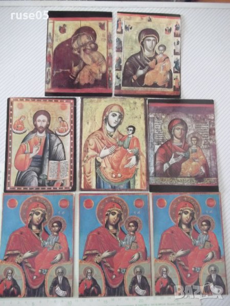 Лот от 8 бр. пощенски картички с изображения на икони, снимка 1