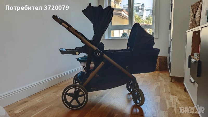 Двойна количка Cybex Gazelle S черна, снимка 1