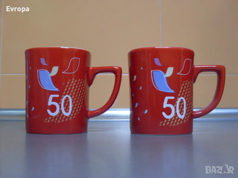Колекционерски керамични чаши за чай и кафе- 2бр., снимка 1