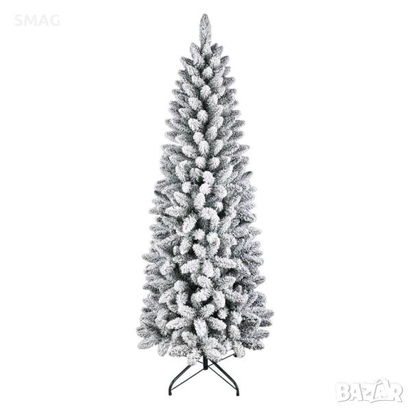 Коледна елха Slim зелена заснежена с 549 клона - 180см_1240440, снимка 1