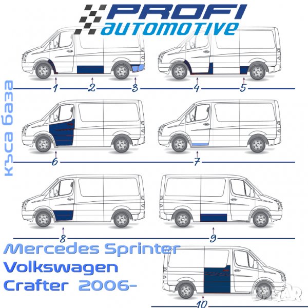 РЕМОНТНИ ПАНЕЛИ / ЛАМАРИНИ / ВЕЖДИ / КАЛНИЦИ за MERCEDES SPRINTER / VW CRAFTER 2006-, снимка 1