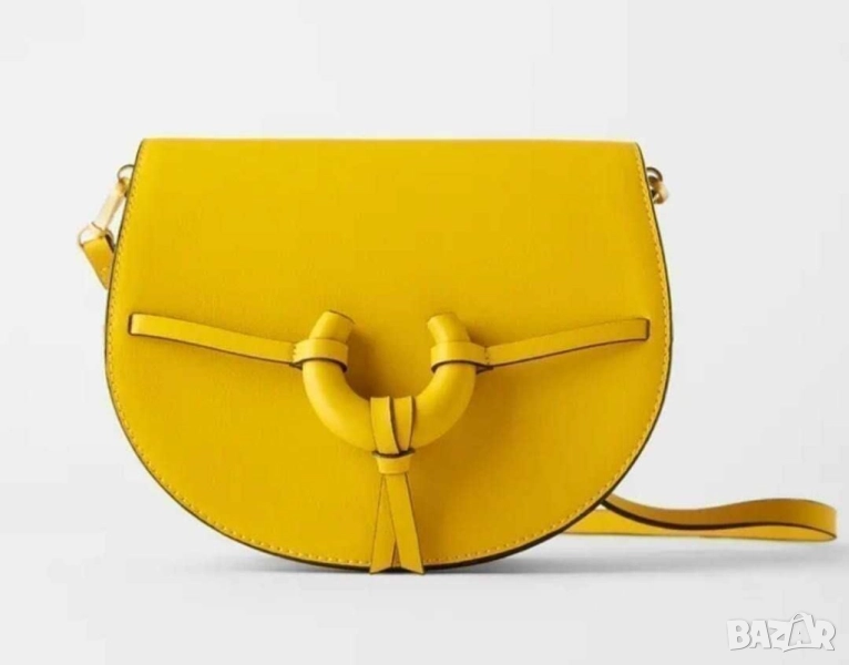 Дамска средно голяма чанта през рамо Zara, 2 отделения, Жълта, снимка 1