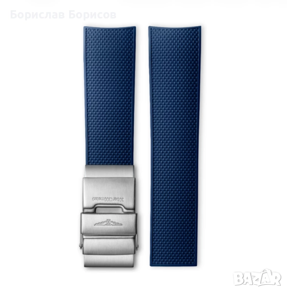 Оригинални LONGINES HydroConquest синя гумена каишка и закопчалка, снимка 1