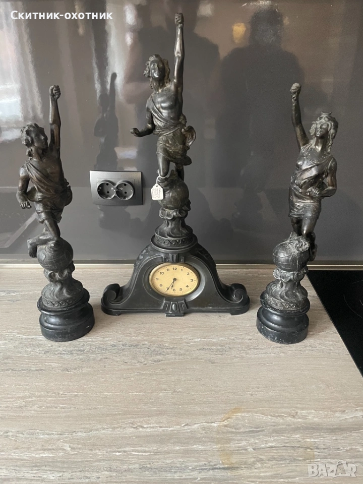 Антикварен каминен часовник, снимка 1