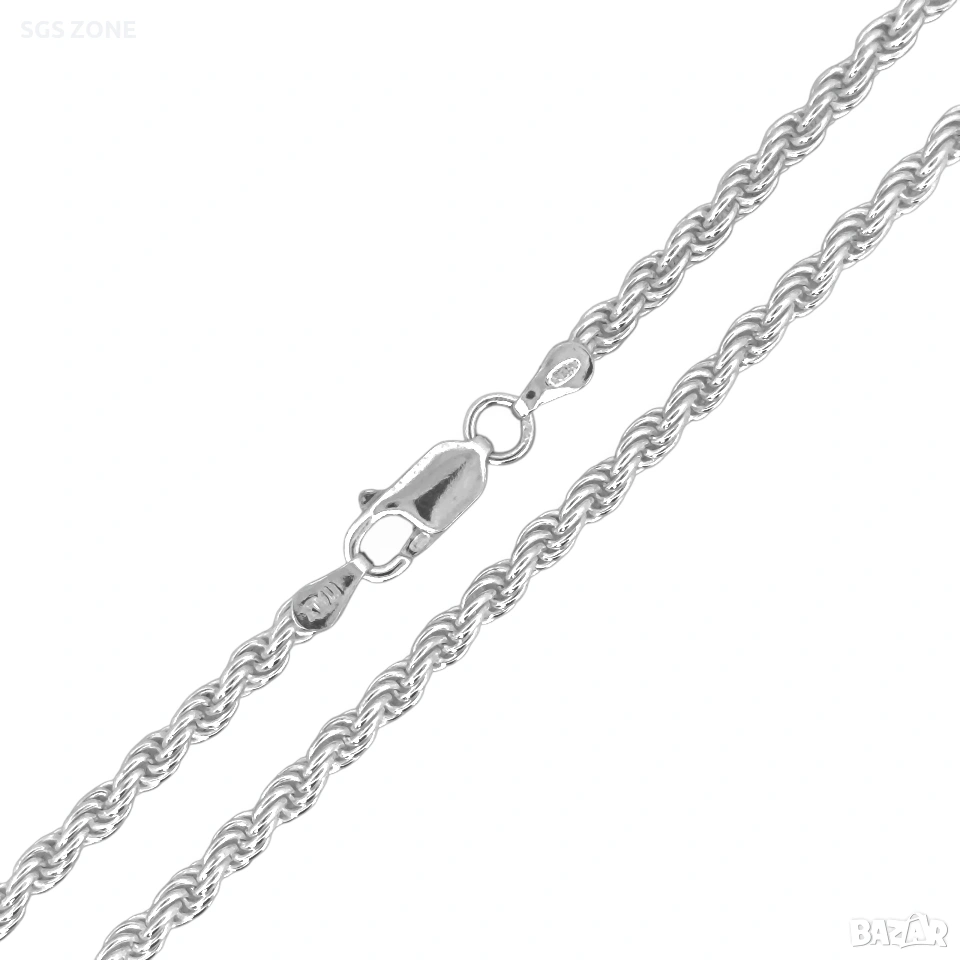 Красиво сребърено колие от Италия с родиево покритие, снимка 1