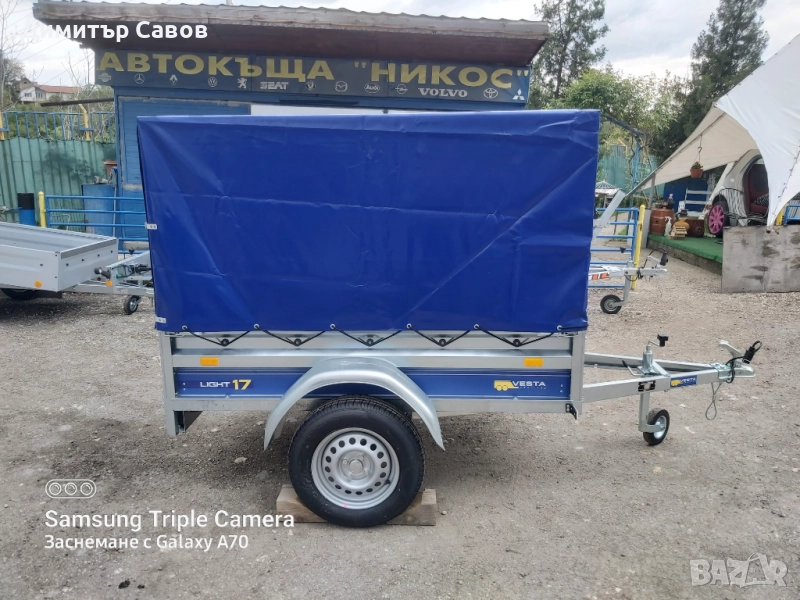 Туристическо, самосвално ремарке VESTA LIGHT 17 с брезент и шпригли, снимка 1