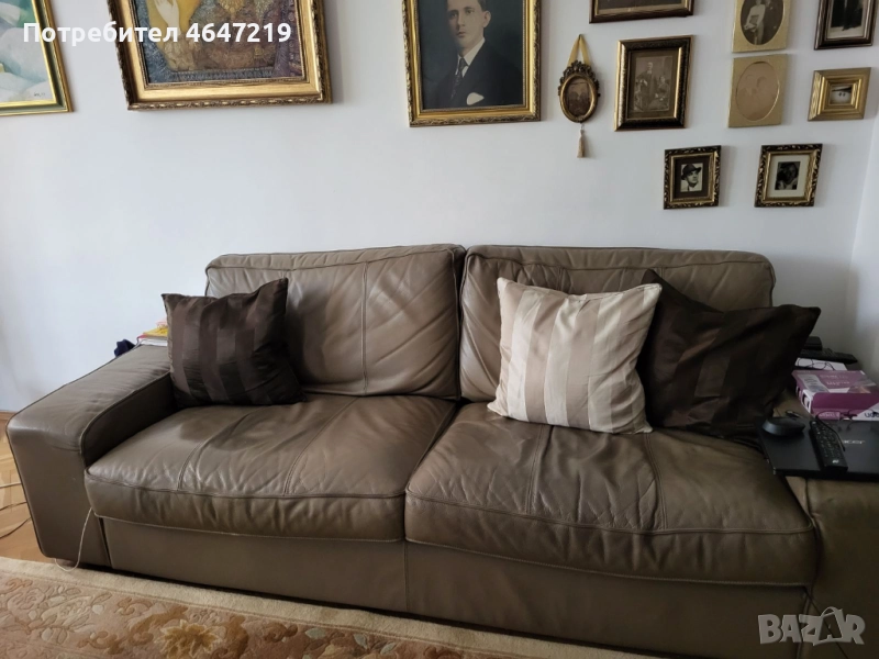 Кожен диван от 100% естествена кожа, снимка 1