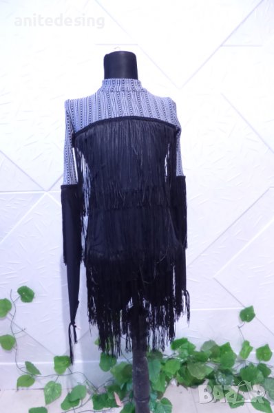 Детска рокля за спортни танци с ресни, снимка 1