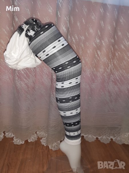 М/L 60 ден Черно бял клин на фигури , снимка 1