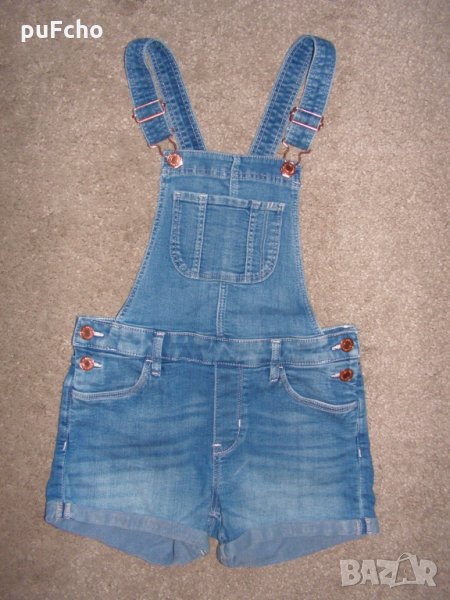 Намален! Дънков гащеризон H&M 9- 10 г., снимка 1