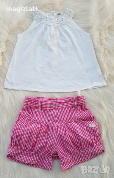 Туника H&M и къси панталони 6-9 месеца, снимка 1