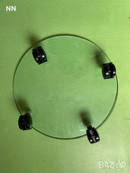 Стъклена поставка за саксии на колела, снимка 1