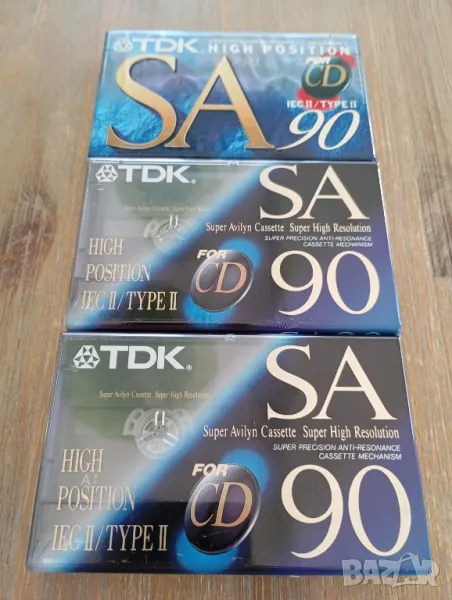 Лот от 3 бр аудио касети TDK SA90 SA 90 нови OVP, снимка 1