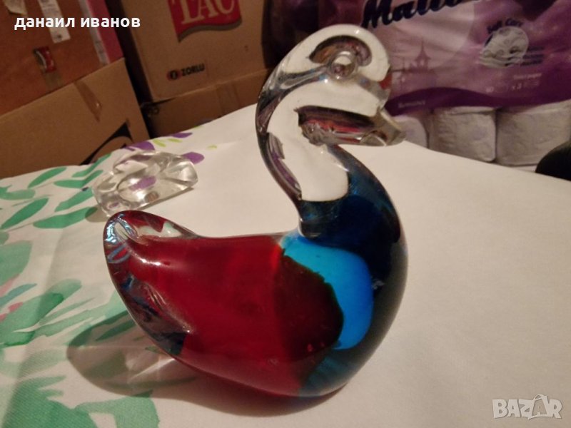 Декорация лебед стъклен , снимка 1