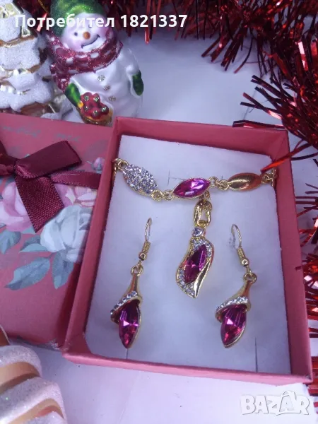 Комплект колие, обици и гривна , снимка 1