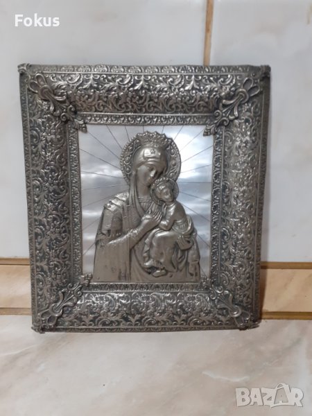 Интересна метална икона Богородица религия, снимка 1