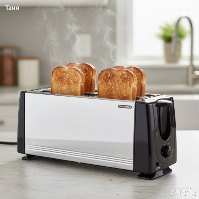Тостер за 4 филии Termomax TX401S, 1200W, метален, снимка 1