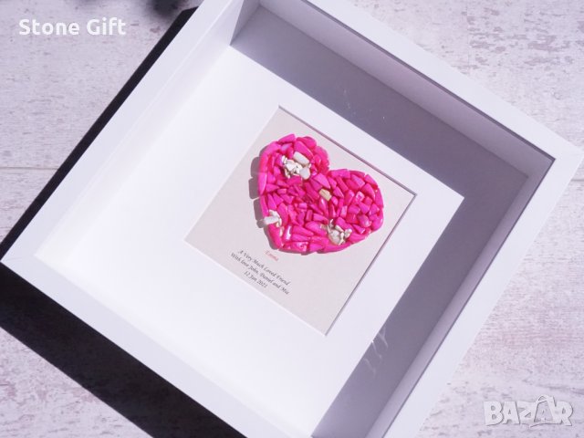 Рамка розов седеф, Подарък за първа годишнина, Подарък за кръщене, Подарък за 1 рожден ден, снимка 3 - Декорация за дома - 32993433