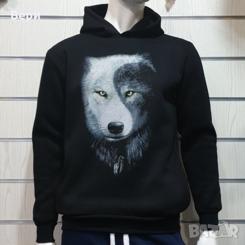 Нов мъжки суичър с дигитален печат Вълк ИН и ЯН, Серия вълци, снимка 15 - Суичъри - 27835032